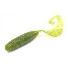 Приманка FAT G-Tail Grub 4" 035 Green Sparkling Reins