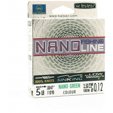 Леска BALSAX Nano Fishing Green BOX 100м 0,12 (2,5кг)