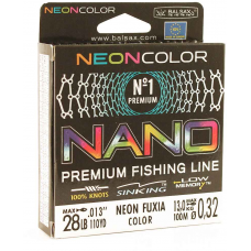 Леска BALSAX Nano Neon Fuxia BOX 100м 0,32 (13,0кг)