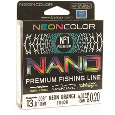 Леска BALSAX Nano Neon Orange BOX 100м 0,20 (6,0кг)