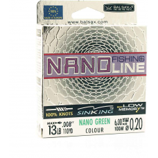 Леска BALSAX Nano Fishing Green BOX 100м 0,20 (6,0кг)