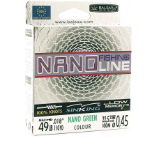 Леска BALSAX Nano Fishing Green BOX 100м 0,45 (22,5кг)