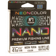 Леска BALSAX Nano Neon Fuxia BOX 100м 0,40 (18,5кг)