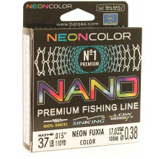 Леска BALSAX Nano Neon Fuxia BOX 100м 0,38 (17,0кг)