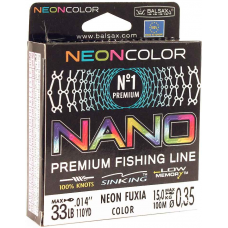 Леска BALSAX Nano Neon Fuxia BOX 100м 0,35 (15,0кг)