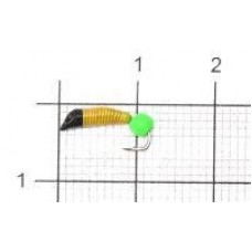 Мормышка Ручейник №1 d1 флуоресцентный шар зеленый, желтый Санхар