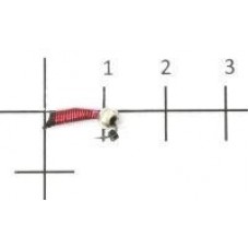 Мормышка Ручейник №3 d1.5 серебряный шар, красный Санхар