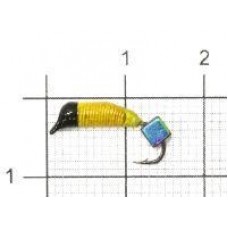 Мормышка Ручейник №5 d2 кубик хамелеон, желтый Санхар