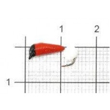 Мормышка Ручейник №6 d2.5 флуоресцентный шар белый, красный Санхар