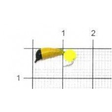Мормышка Ручейник №6 d2.5 флуоресцентный шар желтый, желтый Санхар