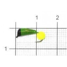 Мормышка Ручейник №6 d2.5 флуоресцентный шар желтый, салатовый Санхар