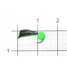 Мормышка Ручейник №6 d2.5 флуоресцентный шар зеленый, зеленый Санхар
