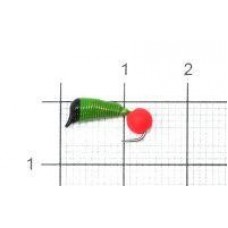 Мормышка Ручейник №6 d2.5 флуоресцентный шар красный, салатовый Санхар