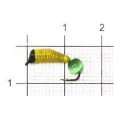 Мормышка Ручейник №7 d2.5 кошачий глаз, желтый Санхар