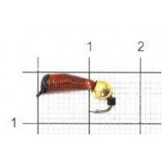 Мормышка Ручейник №7 d2.5 латунный шар, красный Санхар