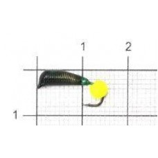 Мормышка Ручейник №7 d2.5 флуоресцентный шар желтый, зеленый Санхар