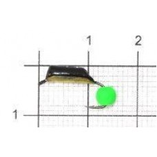 Мормышка Столбик №7 d2.5 флуоресцентный шар зеленый, латунь Санхар