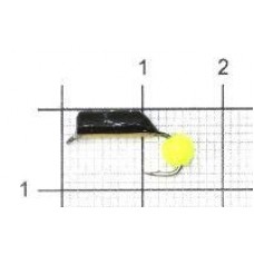 Мормышка Столбик №8 d3 флуорисцентный шар желтый, латунь Санхар
