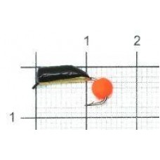 Мормышка Столбик №8 d3 флуорисцентный шар оранжевый, латунь Санхар