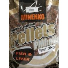 Пеллетс прикормочный PMBaits Pellets Big Pack Fish and Liver 10 мм 3кг. Миненко