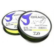 Шнур J-Braid X4 270м 0.10мм fluo yellow Daiwa