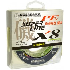Леска плетеная Kosadaka SUPER LINE PE X8 150м light-green 0.12 mm