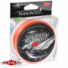 Плетеный шнур " Mikado " NIHONTO FINE BRAID ORANGE 0,08 (100м) - 4,95кг (Z30O-008)