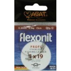 Поводок Flexonit 1х19 2,5кг 15см silver Agat