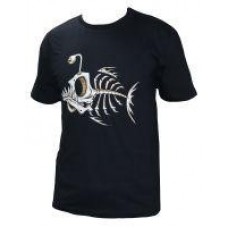 Футболка с рисунком "Скелет рыбы" L черный Мир футболок