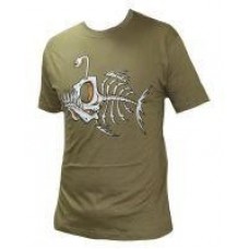 Футболка с рисунком "Скелет рыбы" XL хаки Мир футболок