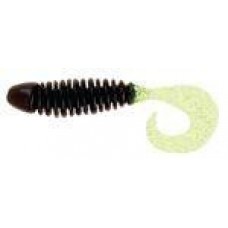 Приманка Wooly Curltail 1.5" black chartreuse tail 206 Pradco Yum